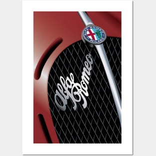 Alfa Romeo Vintage Grill Mesh Posters and Art